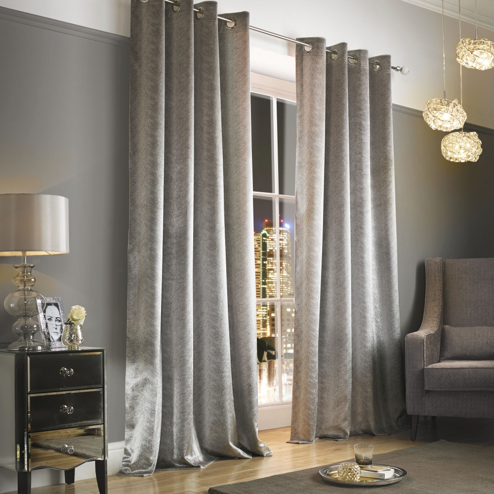 Adelphi Mist Lined Eyelet RM Curtains by Kylie Minogue At Home 229cmx183cm (90"x72")