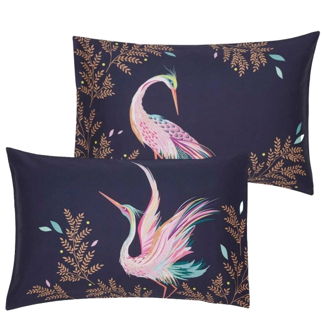 Sara Miller Dancing Cranes Standard Pillowcase Pair