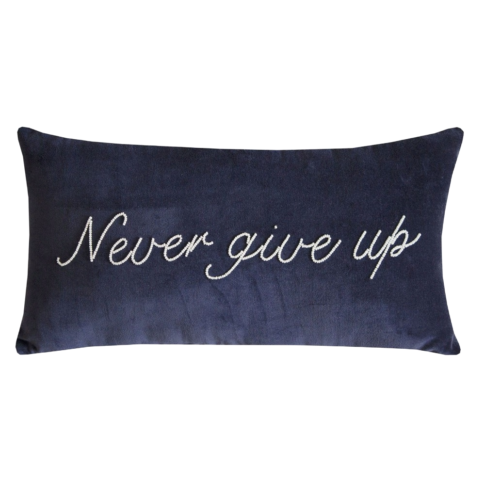 Never Give Up Cushion by Amanda Holden - Navy
