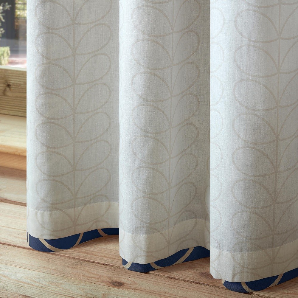 Linear Stem Lined Eyelet Curtains by Orla Kiely - Whale image 2
