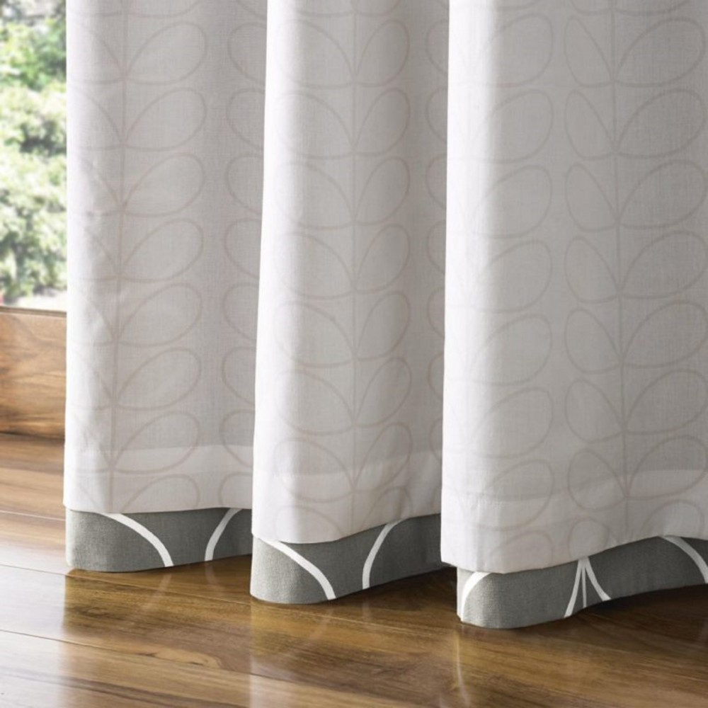 Linear Stem Lined Eyelet Curtains by Orla Kiely - Silver image 2