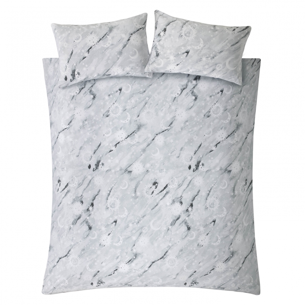 Marble Celestial Grey Bedding Set by Skinny Dip