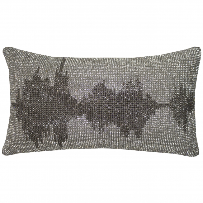 Soundwave Silver 18x32cm Scatter Cushion by Kylie Minogue At Home