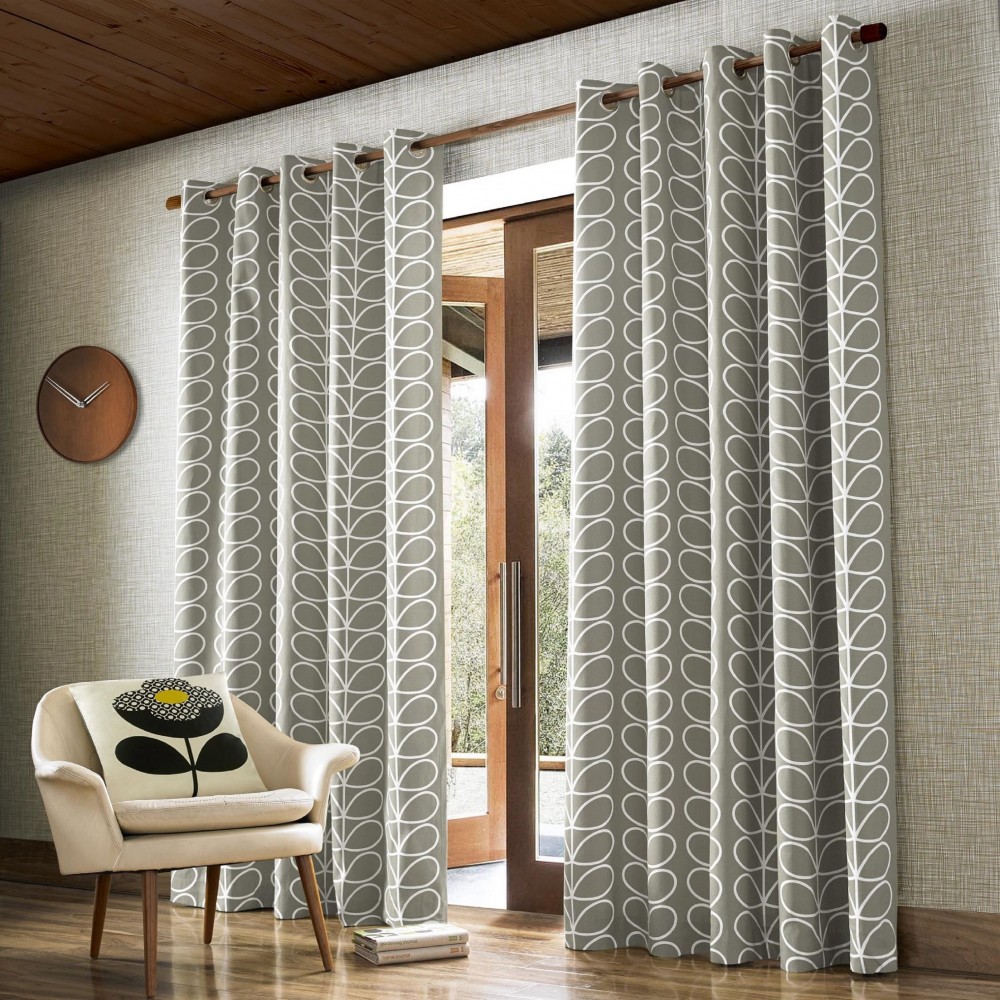Linear Stem Lined Eyelet Curtains 229cm x 183cm (90"x72") - Silver